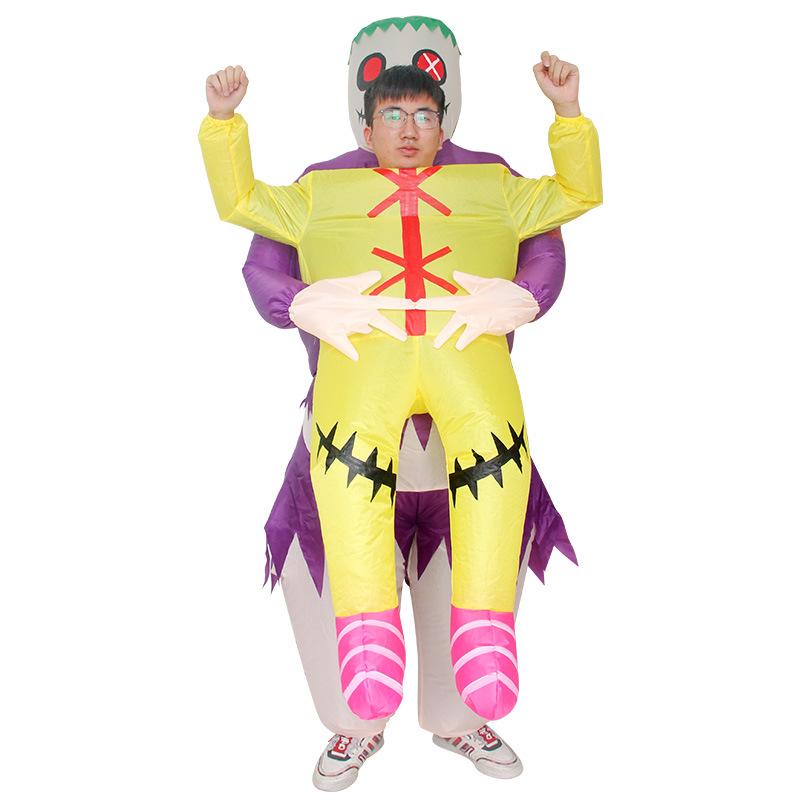 

Хэллоуин Пятая личность Мясник Дьявол Клоун держит человека Надувная одежда Сценарий Убийственная комната Реквизит Атмосфера Костюм One size fits all жёлтый