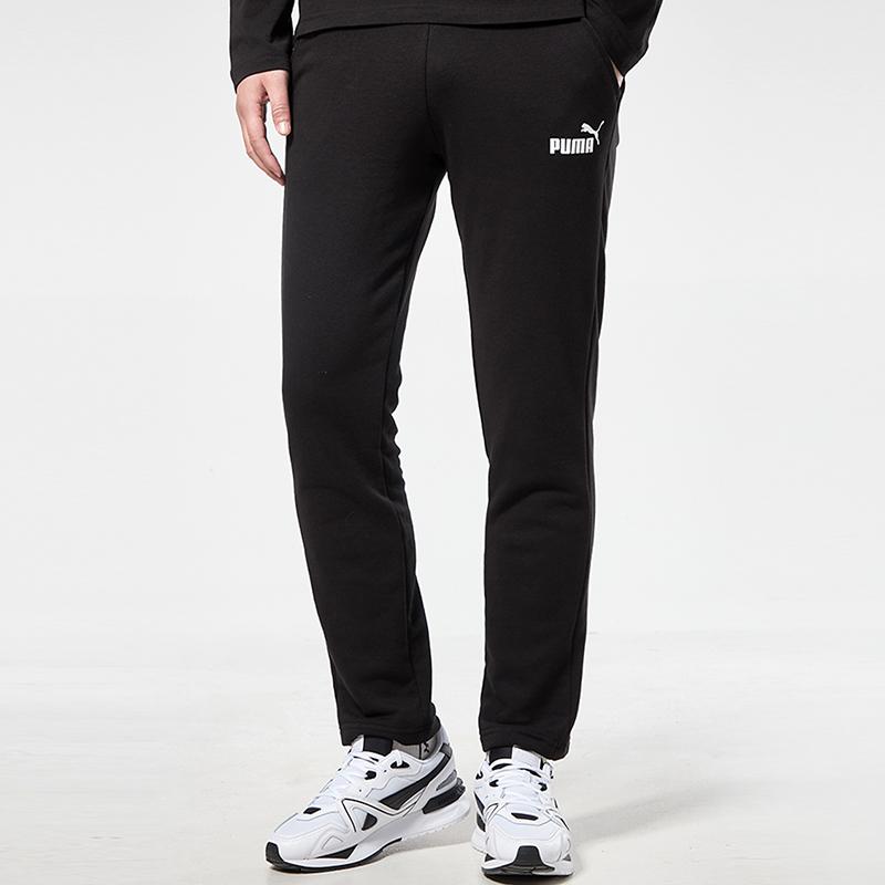 PUMA Straight-Leg Knit Joggers Men Bottoms Black 589024-01