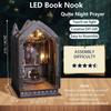 STRUCWOOD Book Nook Kit DIY Decorative Bookend Stand 3D Wooden Puzzle for Adults Gift Creativity Kit with LED Light Miniature Dollhouse Booknook