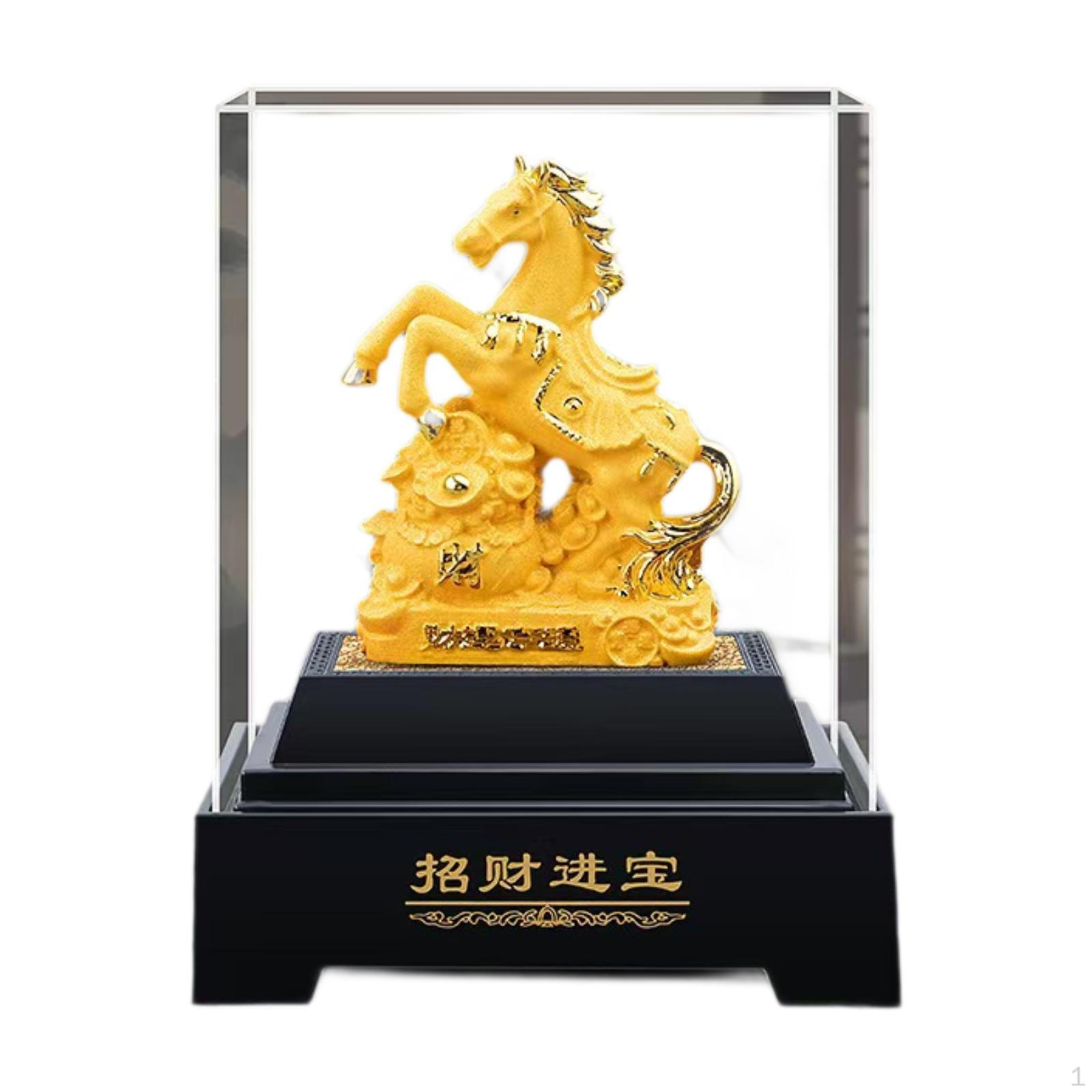 

Feng Shui Horse Year Ornament Handmade Blessing Souvenir Statue for Office Restaurant C