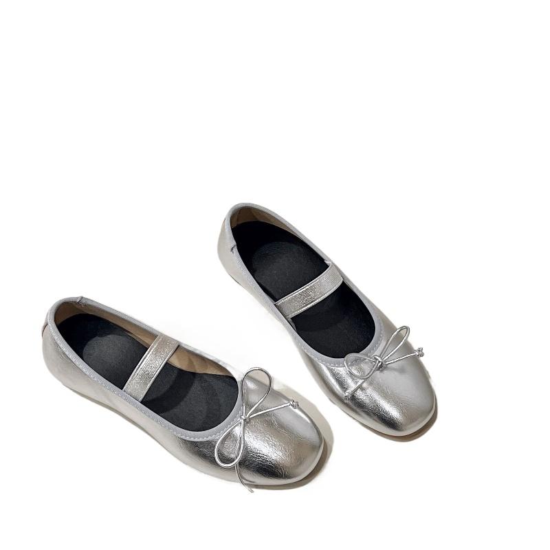 Spring Autumn Round Head Versatile footwear Fashion outdoor non slip shoes Bow ladies flat sole Women's new casual shoes Zapatos