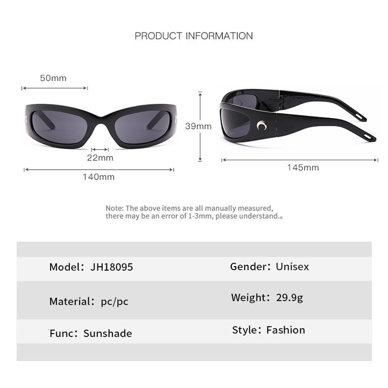 New Arrival Moon Rectangular Trend Sunglasses Women Man Cycling Outdoor Sports Vintage Hip Hop Punk UV400