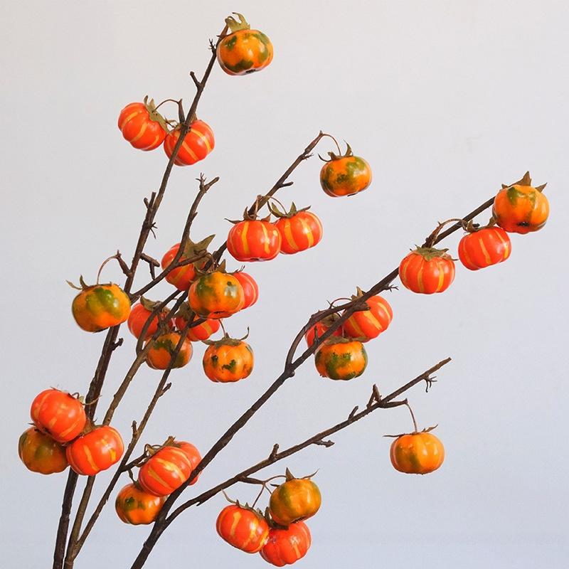 

1PC Simulation small pumpkin branches autumn and winter simulation of fruit and vegetable celebrity home soft furnishing layout floral design 1PC