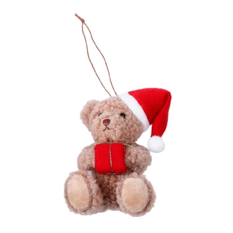 Plush Bear Pendant Christmas Tree Decorations Desktop Pendant Hanging Ornament For Indoor Outdoor Holiday Decorations