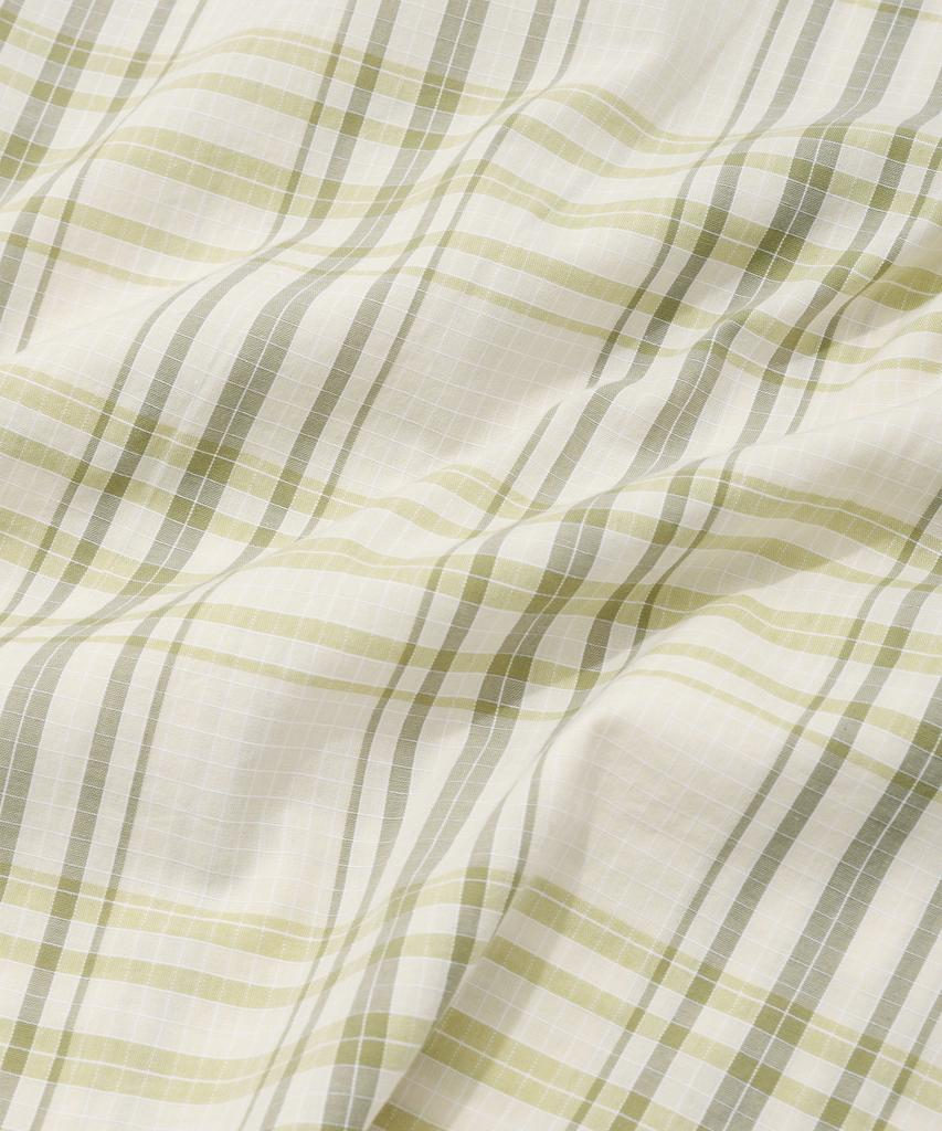 COVERNAT Tartan Check Open Collar 1Pk Half Shirt Green