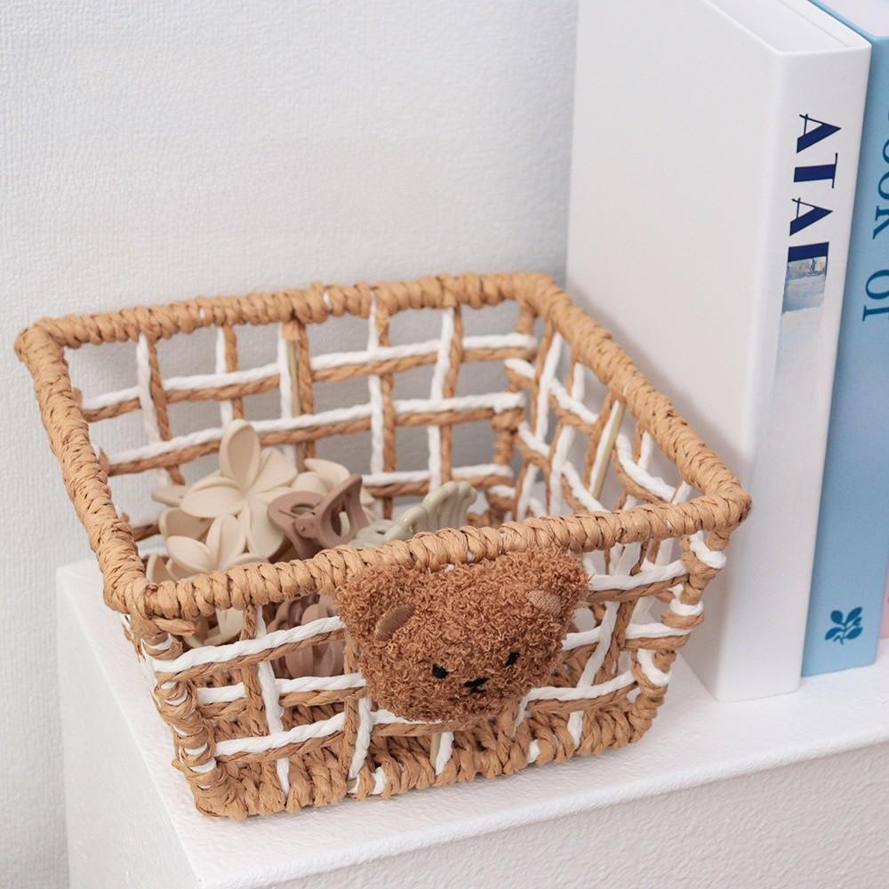 Style Handmade Paper Rope Woven Storage Basket For Jewelry And Snacks Organizer