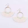 RSAMD 7 Colors Boho Tassel Earrings Handmade Long Earring Colorful Drop Earring Gifts-Beige
