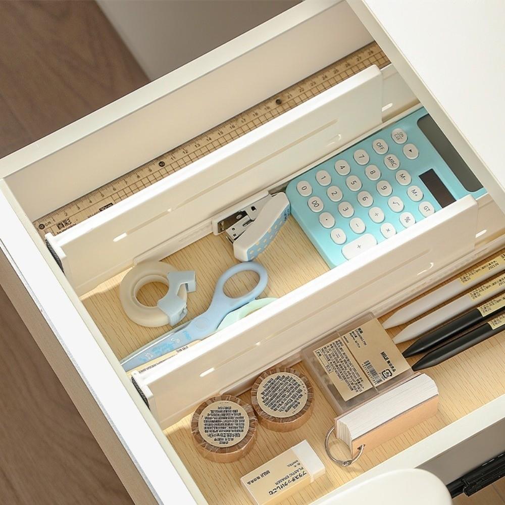 Retractable Drawer Storage Partition White Space Saving Sorting Baffle HIPS Multi-functional Tableware Organizer for Underwear
