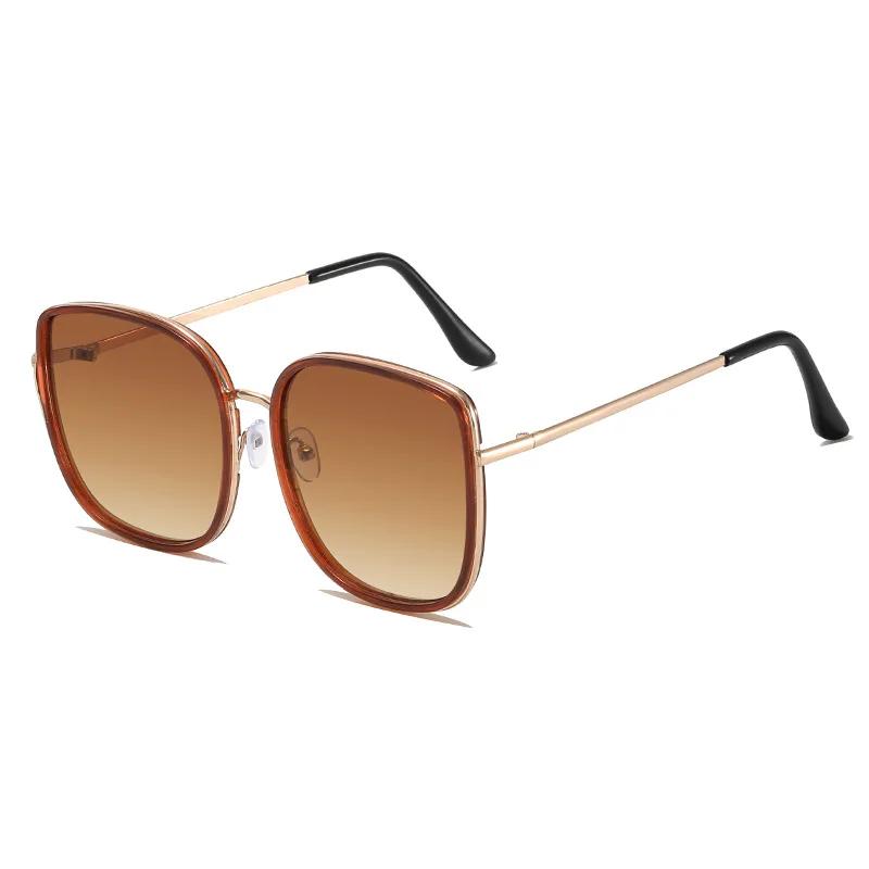 Novos Óculos de Sol da Moda Femininos Uv400 Lentes Degradê Óculos de Sol Oversized Retrô Quadrado Luxo Oculus Para Es
