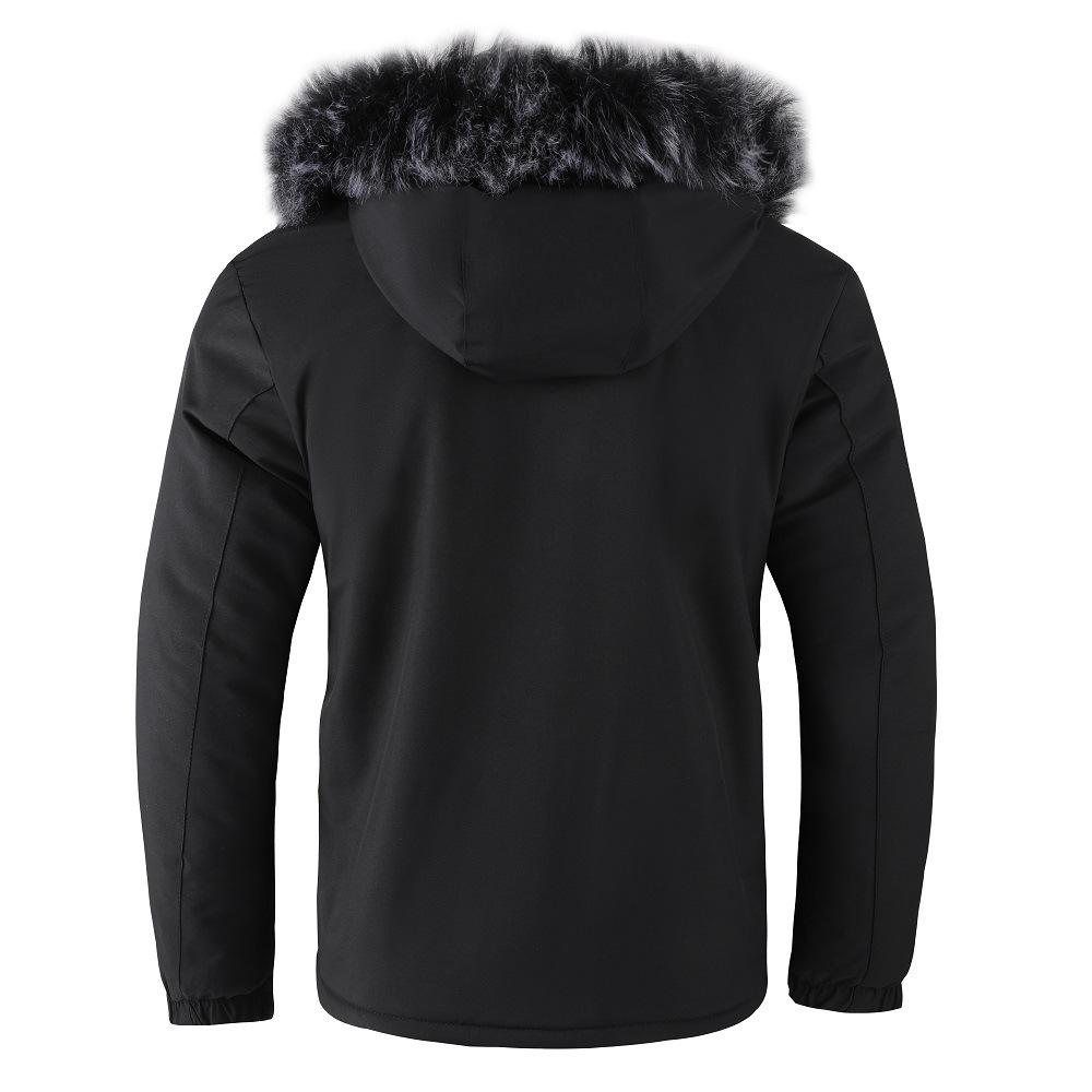 Men's Autumn/Winter Fur Collar Thickened Cotton Coat - Casual Fashion Trend