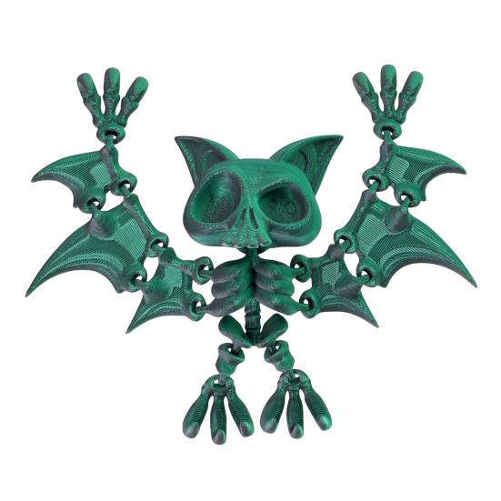 3D-gedruckte hängende Fledermausfigur mit beweglichen Gelenken, Fledermausfigur, artikuliertes Fledermausmodell