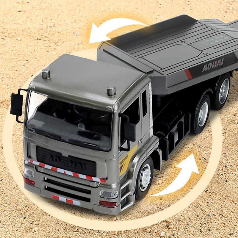 Caminhão Plataforma RC Modelo 9 Canais Liga de Alumínio 1:20 Carrinho de Controle Remoto 2.4G Simulação Veículo de Engenharia Reboque Menino Criança Brinquedo Presente