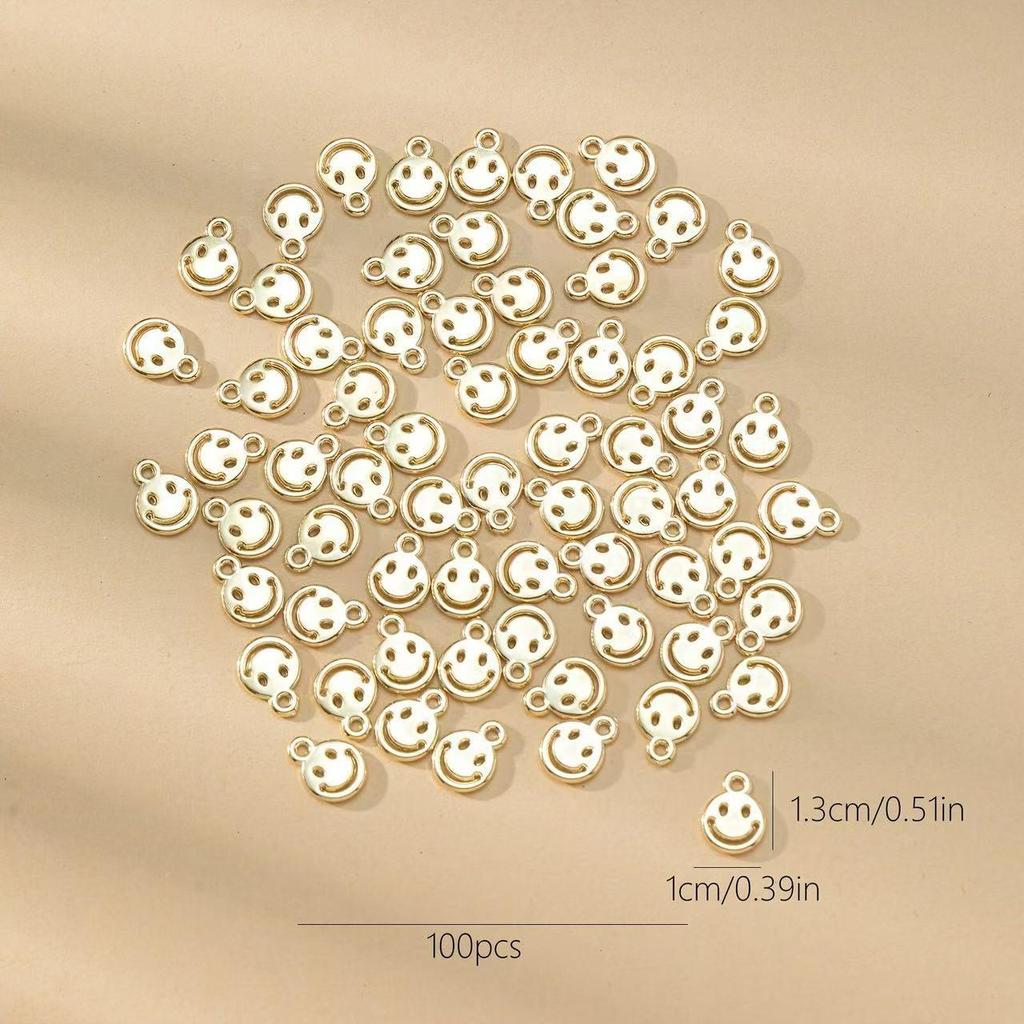 Kunststoff ABS Vergoldete Lachendes Gesicht Abstandshalter Perlen für DIY Handgemachten Schmuck