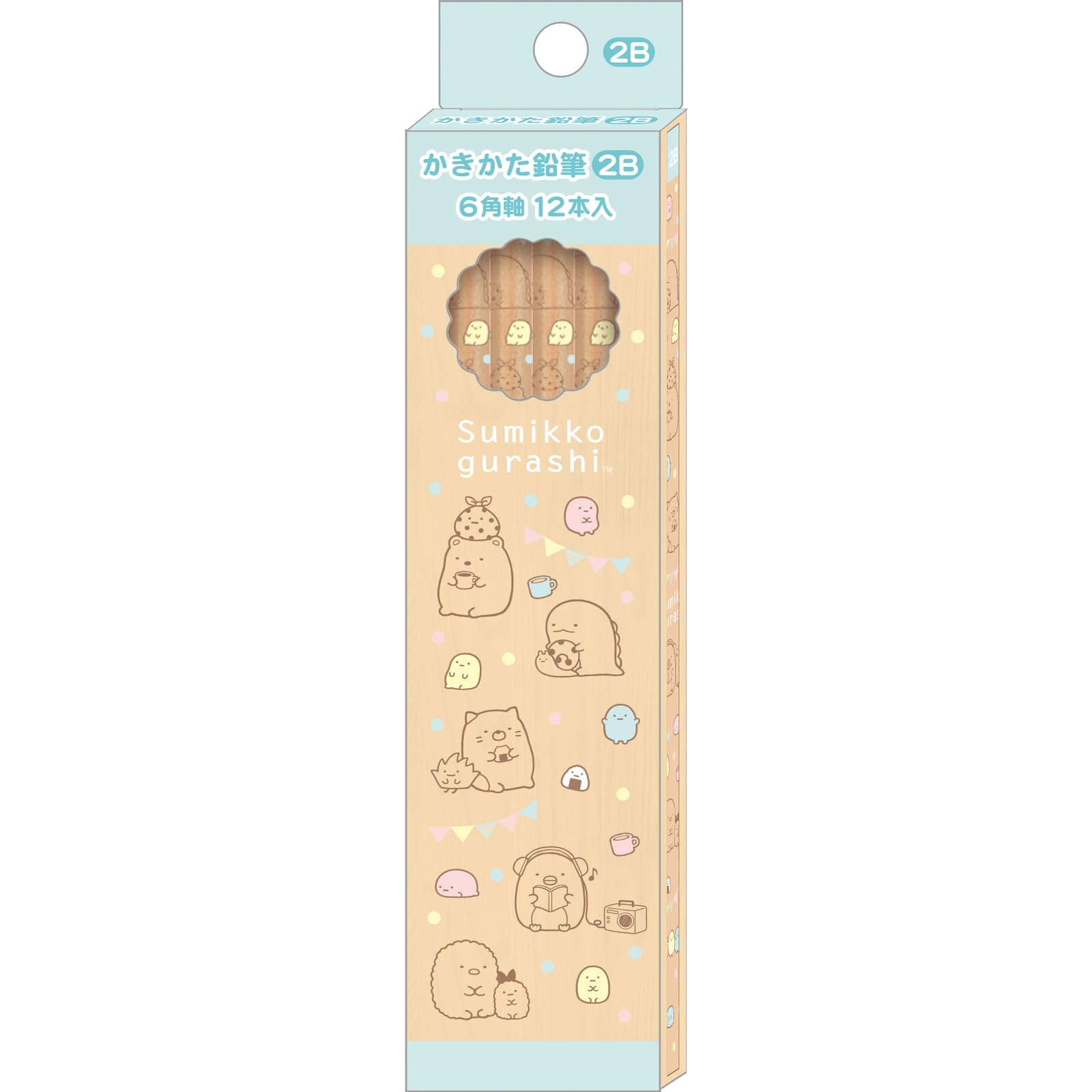 Sumikkogurashi Writing Wooden 1 Dozen San-X Pencils, Handle, 2B, (PH18801)