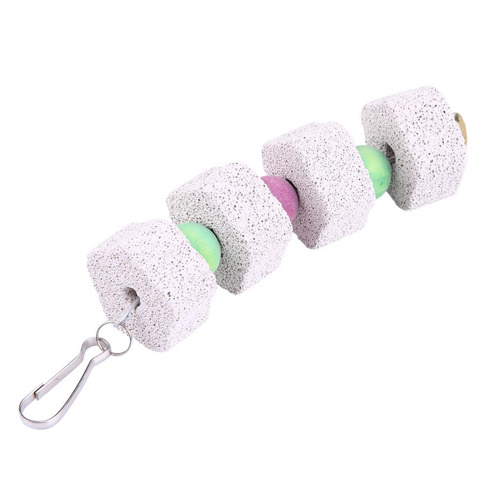 Parrot Bird Teeth Grinding Stone Mouth Molar Cage Hamster Chinchilla Hanging String Chewing Toy