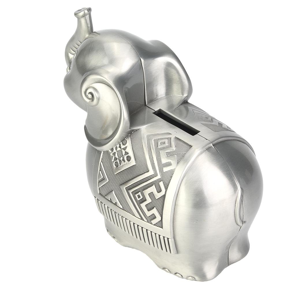 Alloy Material Cute Elephant Shape Coin Bank Money Saving Box for Kid Gift