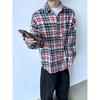 Camisa de manga larga a cuadros 2024, estilo japonés de Hong Kong, camisa holgada, abrigo informal versátil de moda de verano para niños