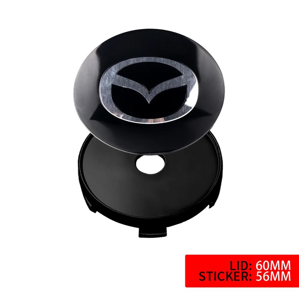 2025 Hot 4pcs 60mm Auto Wheel Center Hub Caps Cover Rim Sticker Badge For Mazda Axela 2 3 5 6 CX-5 CX 7 CX-9 MX-5 Decoration Car