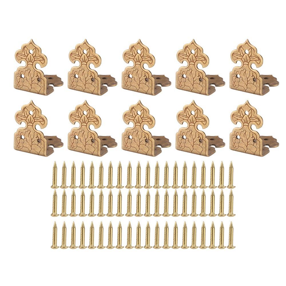

10sets Brackets Copper Corner Protector Bronze Brass Box Corner Protector Vintage Furniture Corner Protection Furniture бронзовый
