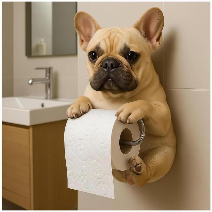 Porte-rouleau de papier toilette pour chien, porte-rouleau de papier essuie-tout en résine 3D pour chat-C
