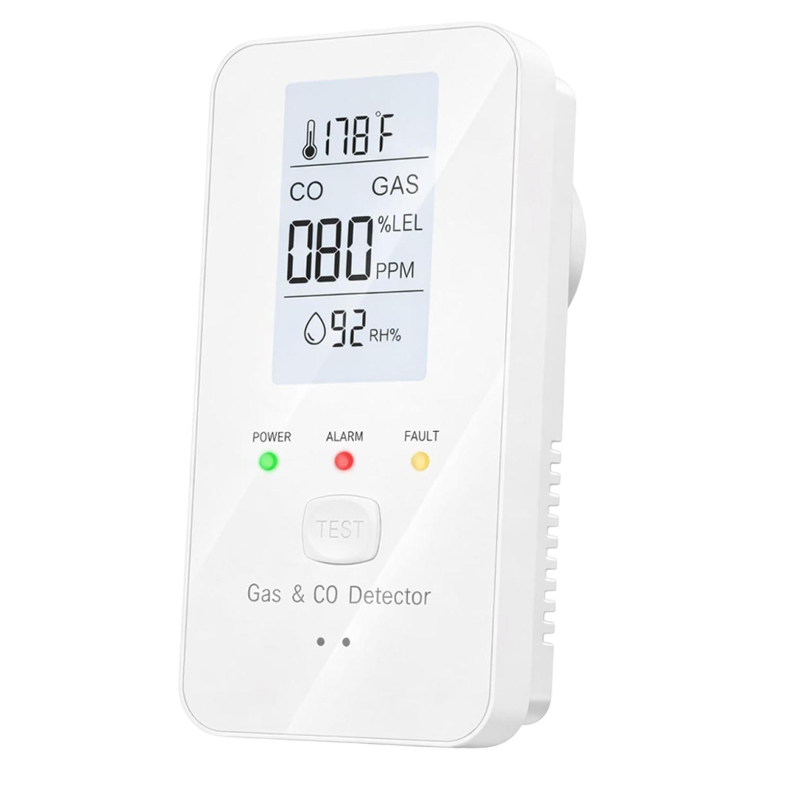 Natural Gas & Carbon Monoxide Detector, Plug in Carbon Monoxide Alarm,Propane,Methane,4-in-1 Combustible Gas & CO Detector Alarm
