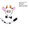 Cow Ears Hair Hoop Set with Bendable Tail Adults Teens Farm Animal Costume Set Black White Cow Accessories