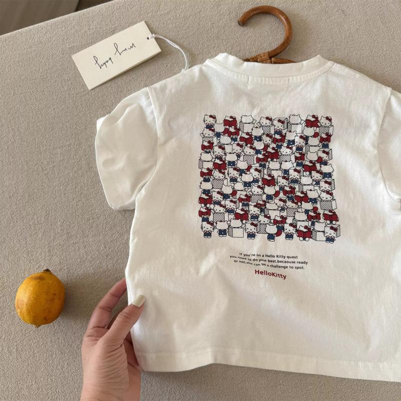 Girls Summer Cotton Cartoon Short Sleeve T Shirt Cute Casual Versatile Top 80