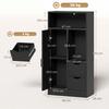 Bathroom Cabinet Narrow Storage Cabinet With 2 Drawers Open Compartments 50x25x100cm Black