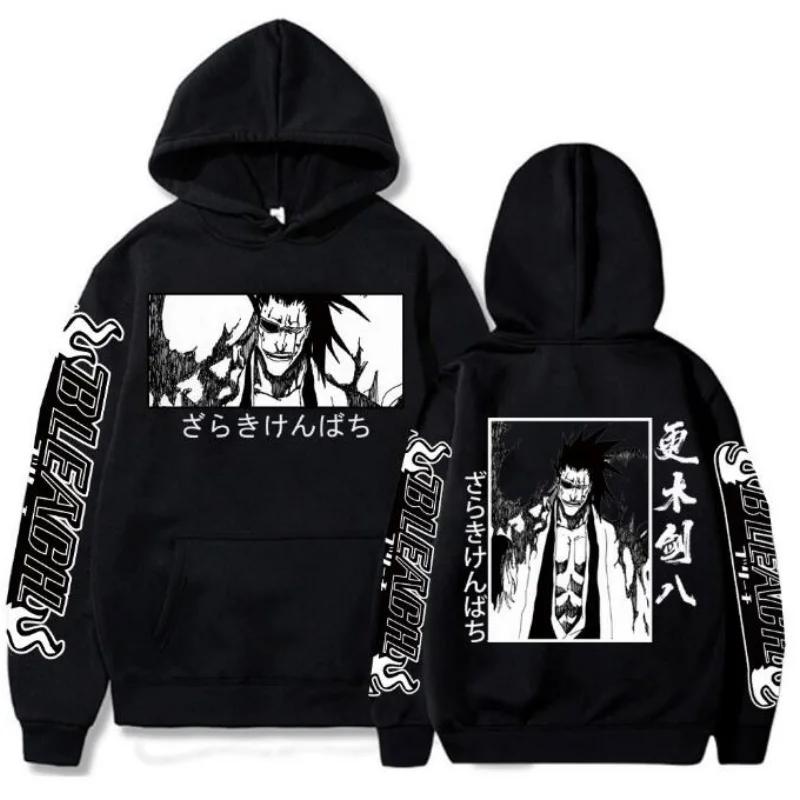 Bleach Anime Zaraki Kenpachi Print Hooded  Prevalent Hoodies Autumn Loose Streetwear Harajuku Unisex Sweatshirt