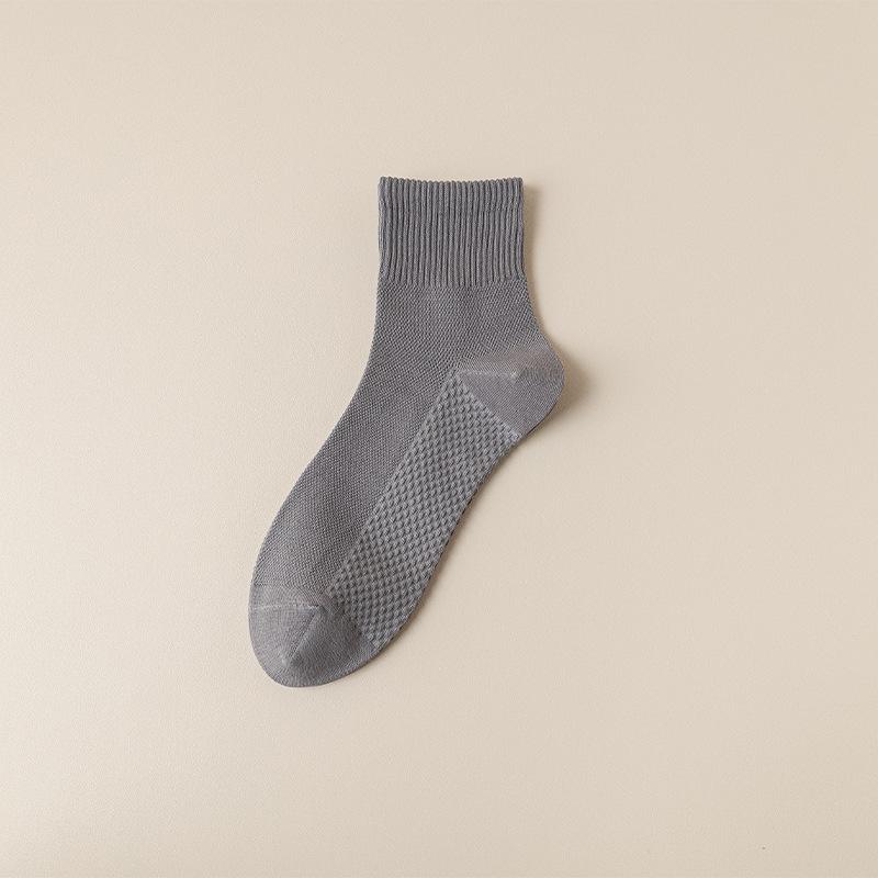 Șosete noi de primăvară și vară, culoare uni, pentru bărbați, cu talpă de masaj japoneză, plasă, șosete business medii, tub mediu, respirabile, simple, șosete din bumbac all-in-one