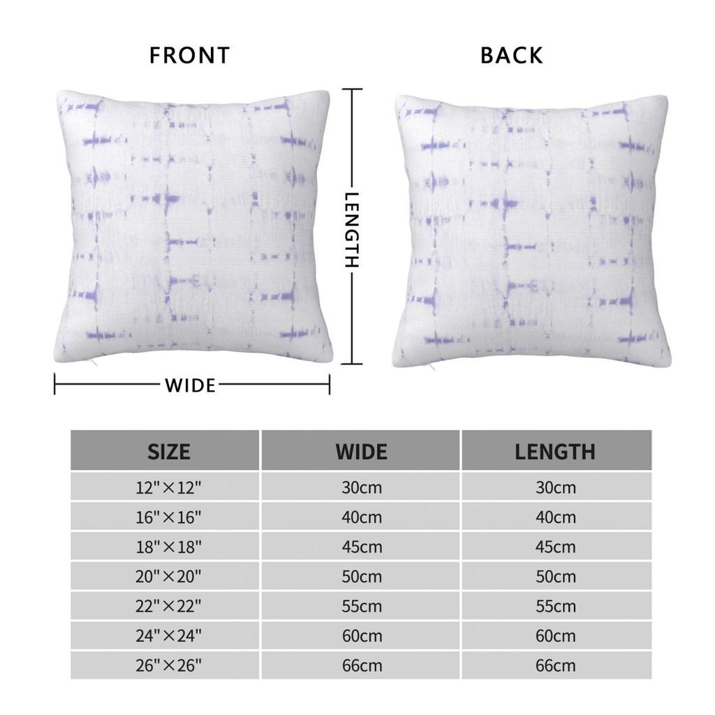 Soft Shibori Lilac White Square Pillowcase Polyester Linen Velvet Pattern Zip Decorative Throw Pillow Case Home Cushion Cover