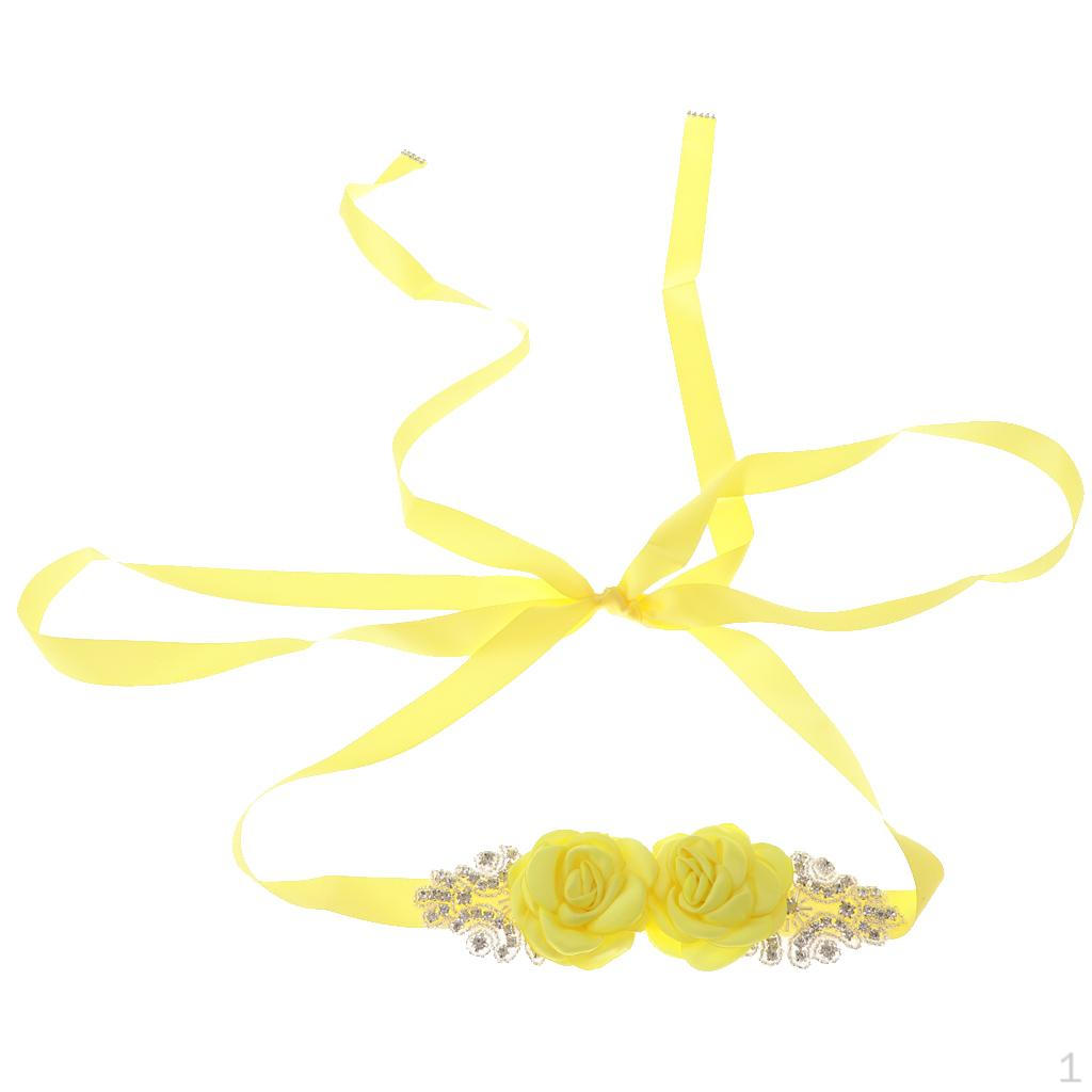 Bridal Flower Rhinestone Sash Belts Elegant Gorgeous Pretty for Wedding Party Prom Evening Dresses