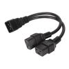Dual IEC320 C19 to C20 Cord Female to Male Universal Y Splitter Power Cable for Desk Lamp LCD Monitor 12.6in