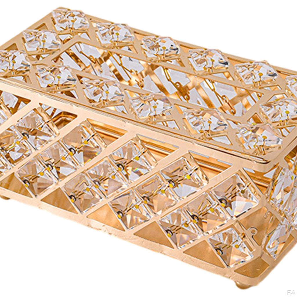 Desk Tissue Holder Box Cover Metal Decorative Luxury Napkin Case for Night