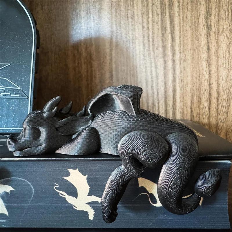 B97A-Sleeping Dragon Bookshelf Decor Sleeping Dragon Bookshelf Figurine For Bookshelf чёрный