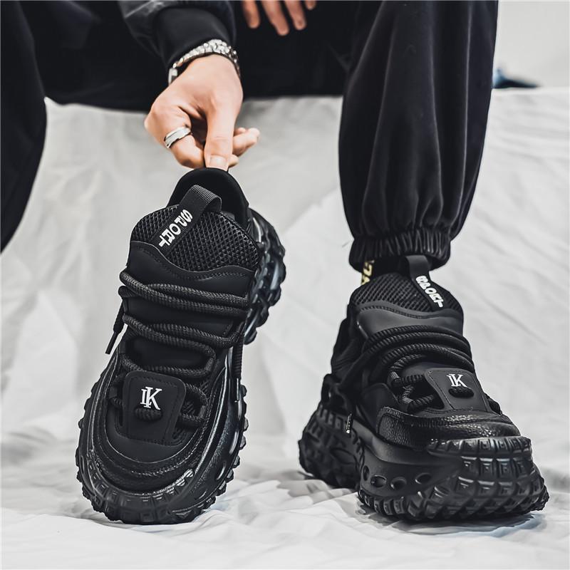Putian Men's Trendy Summer Breathable Height-Enhancing Dad Shoes with Tire Sole