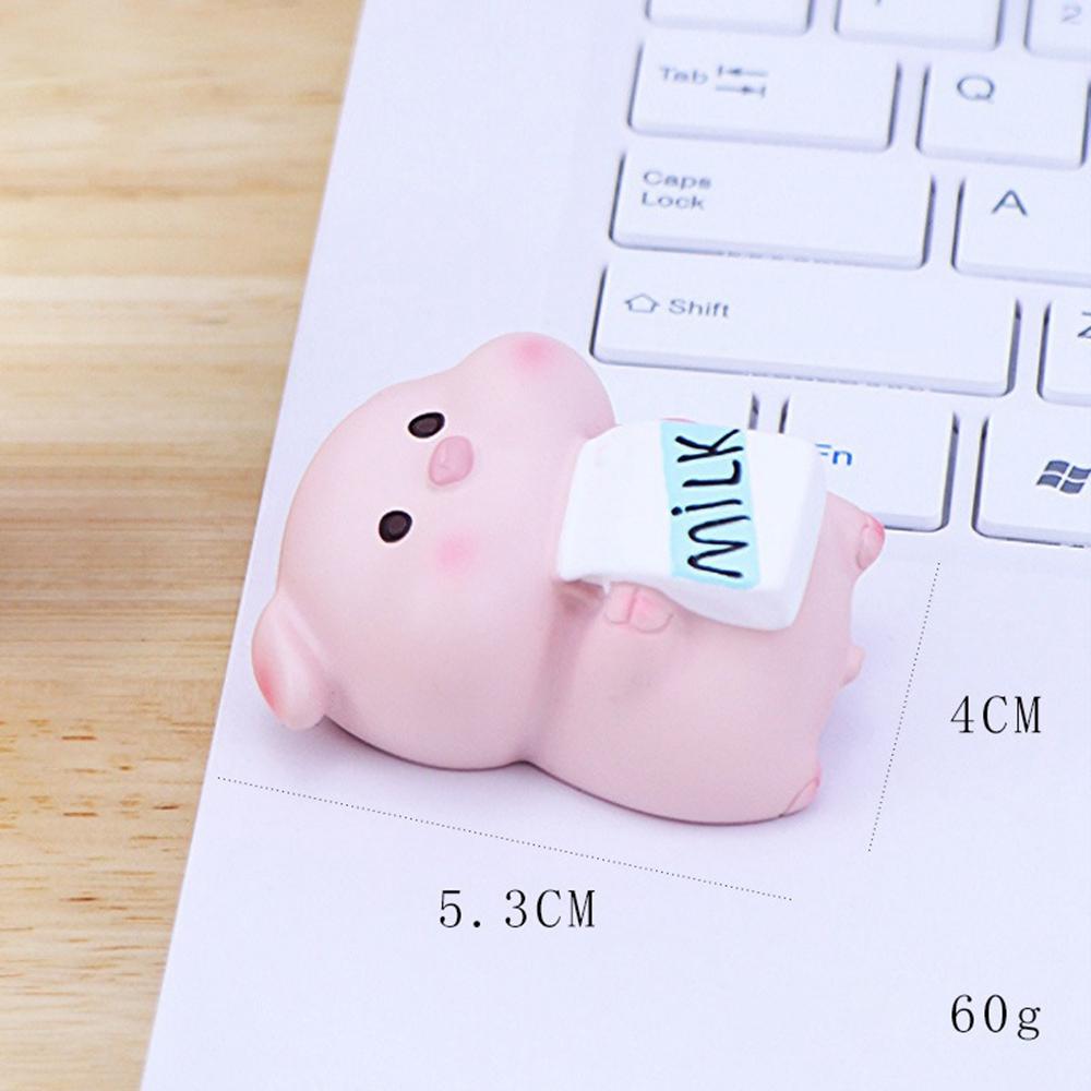 002 Mini Pig Figures Desktop Decor Office Table Ornaments Resin Cute Animal Figurines for Home/Office