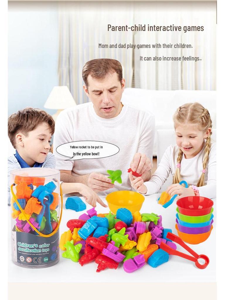 Children's Rainbow Counting Sorting Cups - Soft Rubber Early Education Puzzle Toy