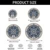 Large Decorative Round Area Rug Blue and Beige Ornate Moroccan Pattern Circular Living Room Home Decor Accent Mat