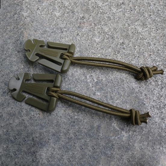 1 Pair Hanging Buckles Mini Dominator Clips Nylon Strap Webbing Elastic Cord for Hiking