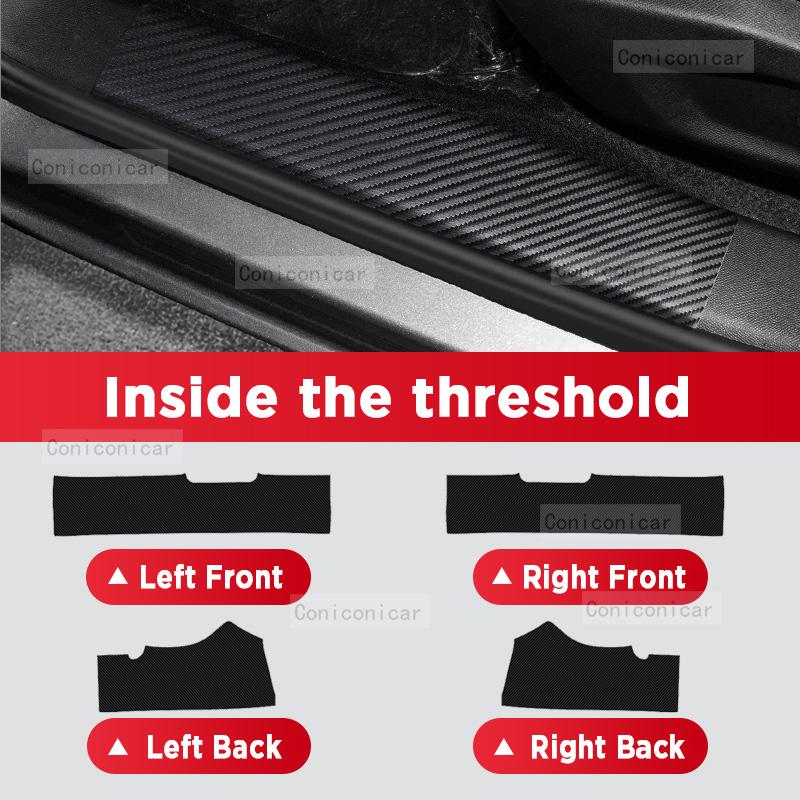 Car Carbon Fiber Door Sill Sticker For HAVAL H6 GT 2022-2025 Threshold Pedal Anti-scratch Interior Decoration Accessories
