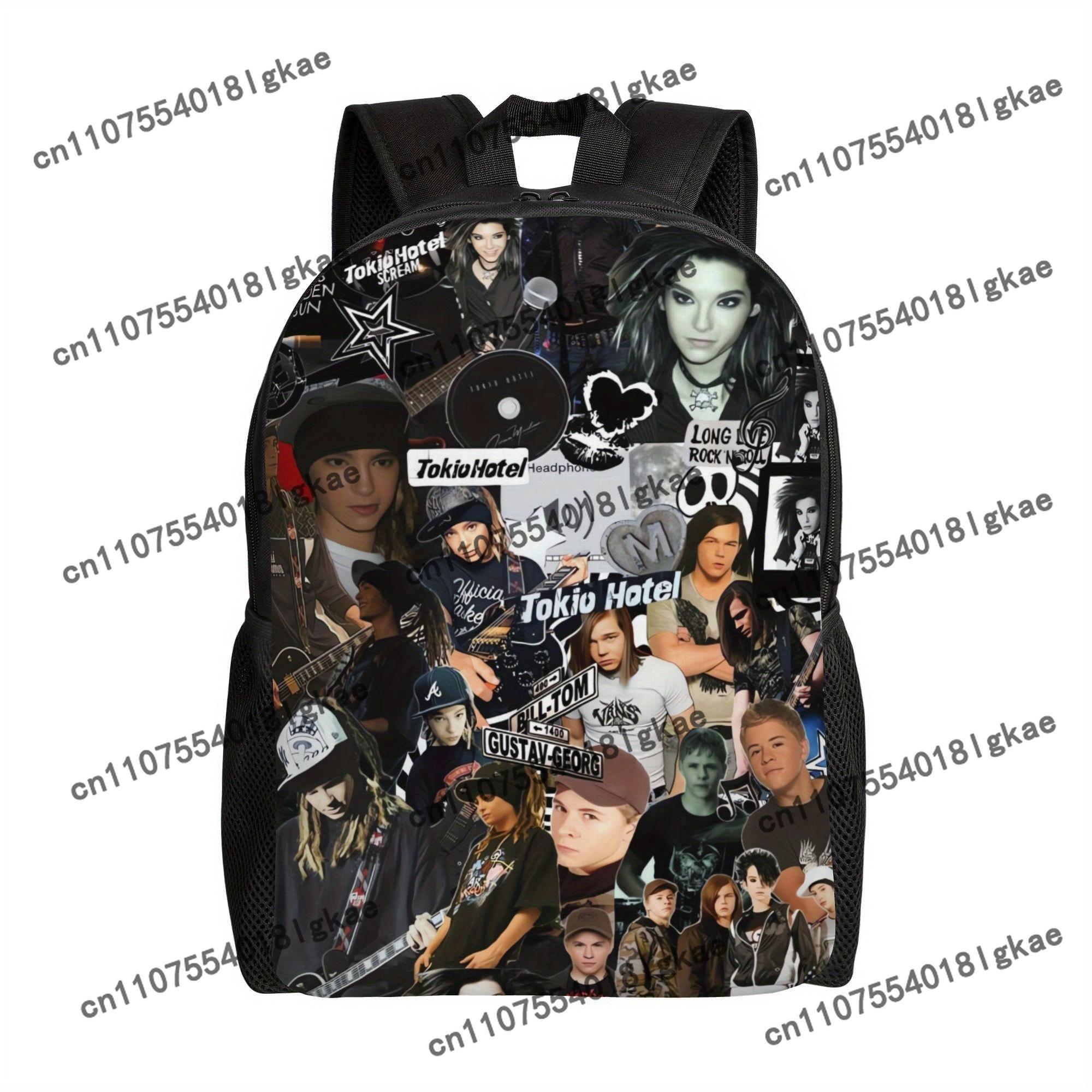 Tokio Hotel Grafisks Mugursoma - Melna