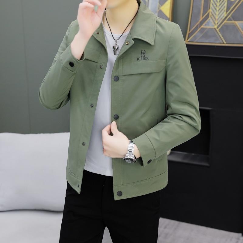 New Coat Men's Spring and Autumn Trendy Slim Korean Style Handsome Lapel Jacket Simple and Versatile Casual