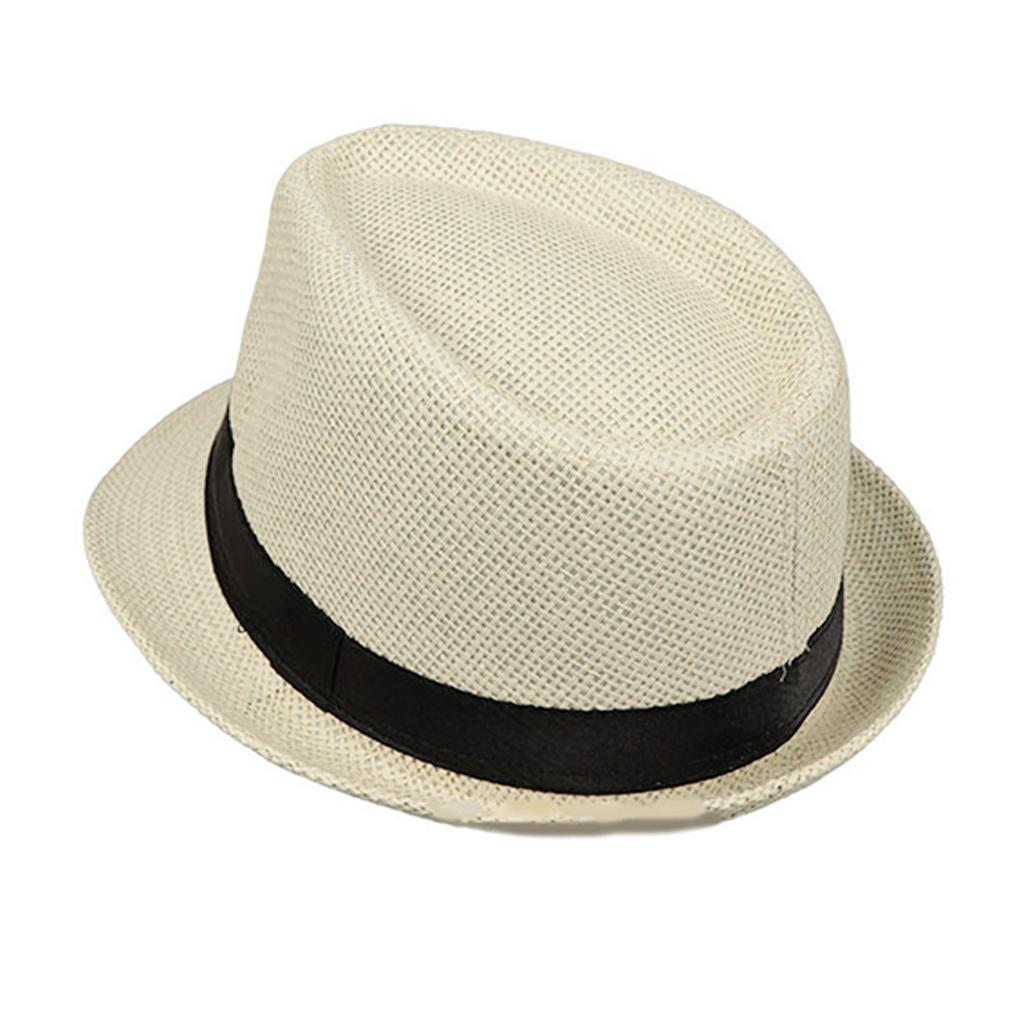 Sombrero Trilby para Adultos Transpirable Estilo Británico Sombrero de Paja Tejida Sombrero para Fiesta de Festival de Adultos Hueco Camping Pesca Sombreros Fedoras