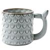 Embossed Ceramic Mug Creative Retro Coffee Cup Office Afternoon Tea Cup Nordic Home Breakfast Milk Cup Couple Drinking Set