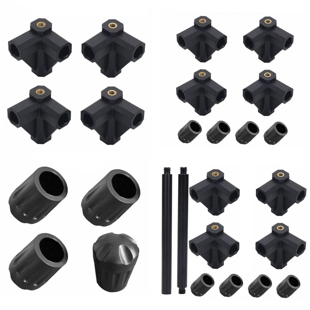 4pcs Table Feet Protectors with 4x Camping Tables Connectors Table Leg Protector for Outdoor Activities Picnic BBQ