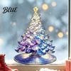 Stained Glass Decorative Decals Style Christmas Tree Static Window Cling Gradient Starry Sky Easy Apply Seasonal Murals Xmas Sticker Reusable
