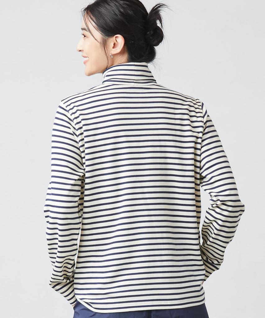 Long Sleeve Turtleneck US Size Dark 1000189810 L.L.Bean Women's Tee, Striped, Fit, Regular, Small, Pine/Classic Navy, Green,