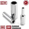 11Pieces Metric Long Chrome Socket Set 6-Point Deep Socket 1/4-Inch Drive From 4 Mm To 14 Mm Professional Grade