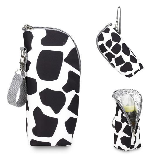 Baby Bottle Bag Adorable Zipper Closure Oxford Cloth Portable Car Stroller Breast Milk Insulated Bag Nursery Supplies